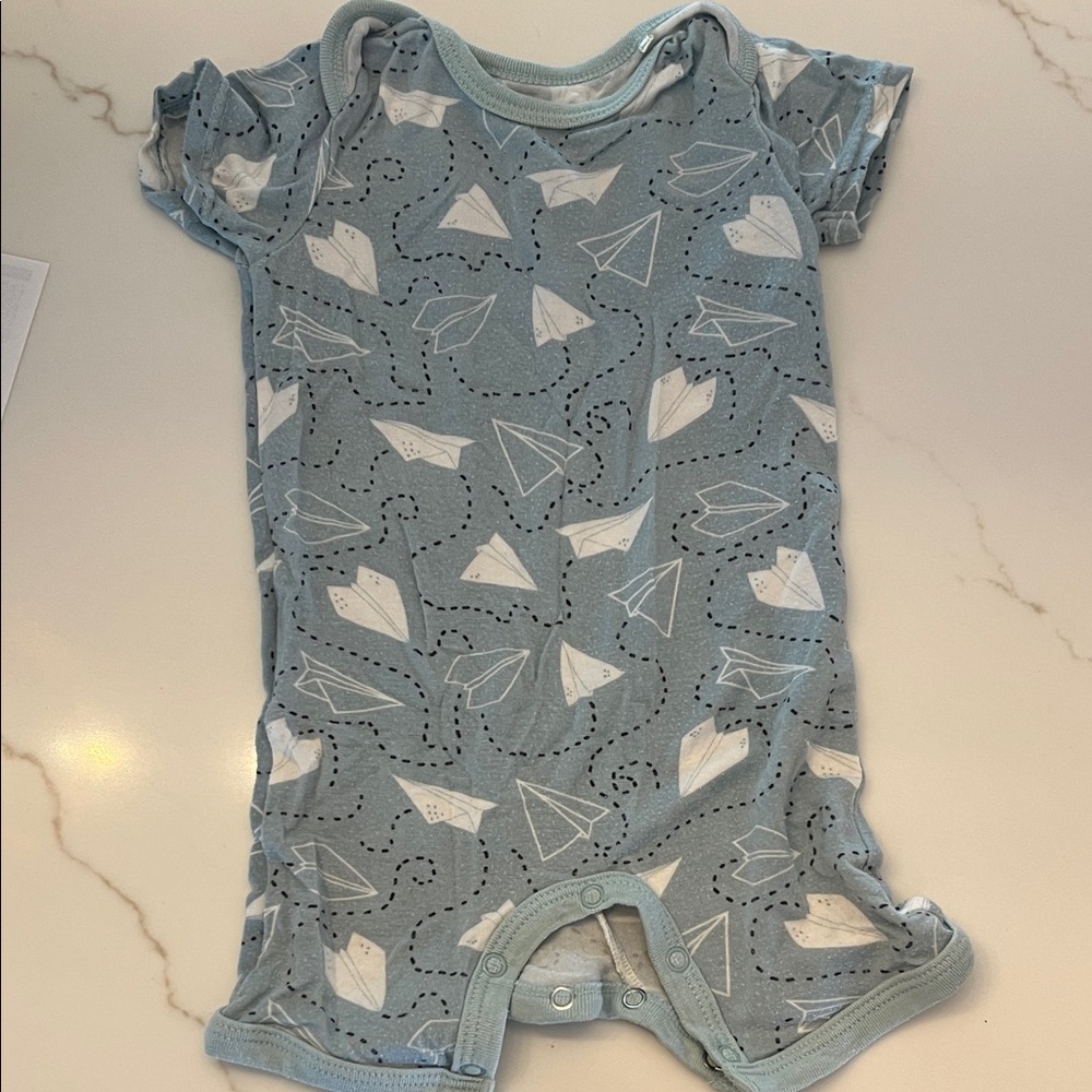 Cute Blue Onesie with Airplane Design